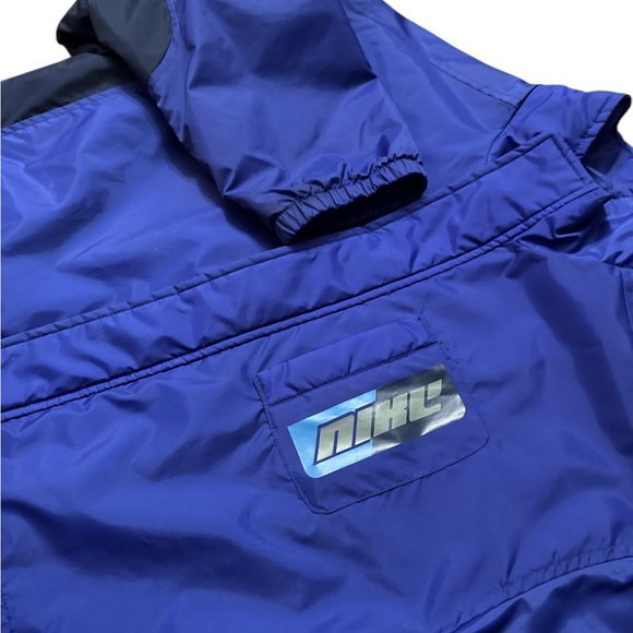 Y2K Nike Boys‎ Youth Lightweight Jacket Size XL 18-20 Nike Swoosh Blue Spellout - Picture 2 of 10